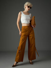 Tan Twill Pocket Loop Detail Cargo Pants SASSAFRAS